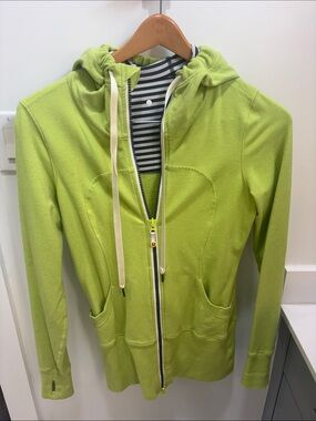 Lime Green Zip-Up Hoodie Jacket - Unbranded